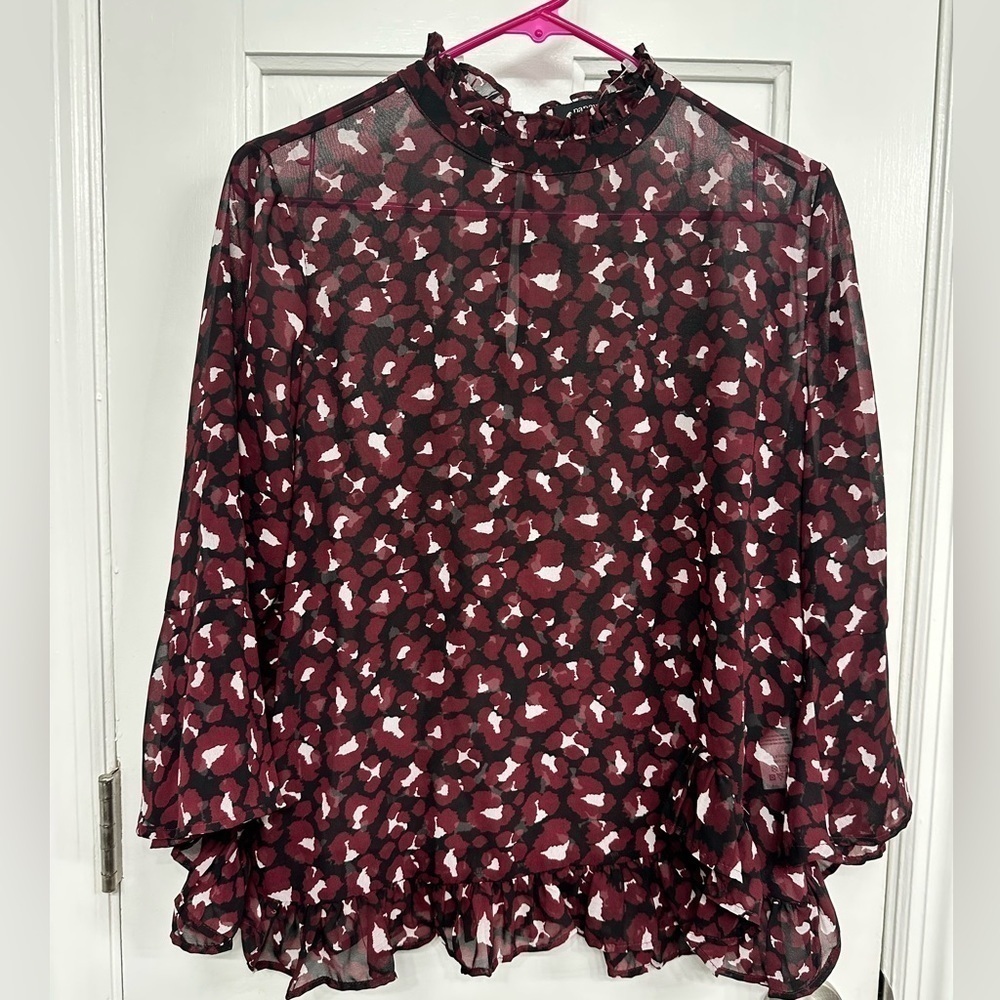Papaya Whimsigoth Fairycore Friends Y2K Romantic Top w/Ruffle Size 10